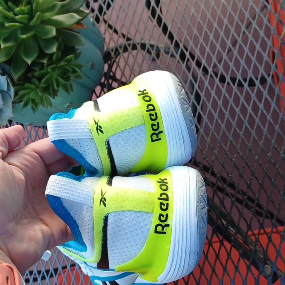 Reebok Nano Court White and Blue Sneakers with Digital lime Accents size 8 - Picture 3 of 10